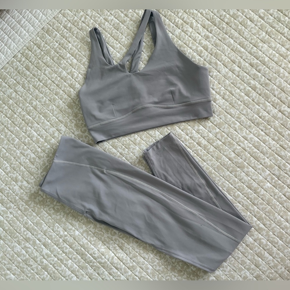 Zella Full Length Studio Luxe High Waist Legging | Grey Lilac | M - Picture 4 of 12